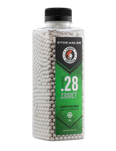 BBs biodegradables Streamline 0.28g 6 mm 3300 BBs - Lancer Tactical