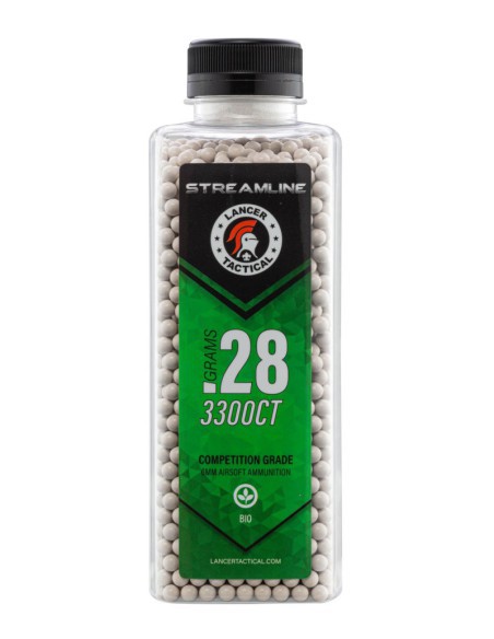 BBs biodegradables Streamline 0.28g 6 mm 3300 BBs - Lancer Tactical