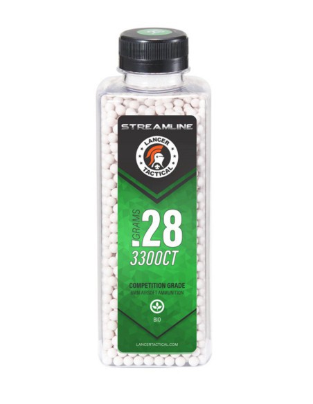 BBs biodegradables Streamline 0.28g 6 mm 3300 BBs - Lancer Tactical