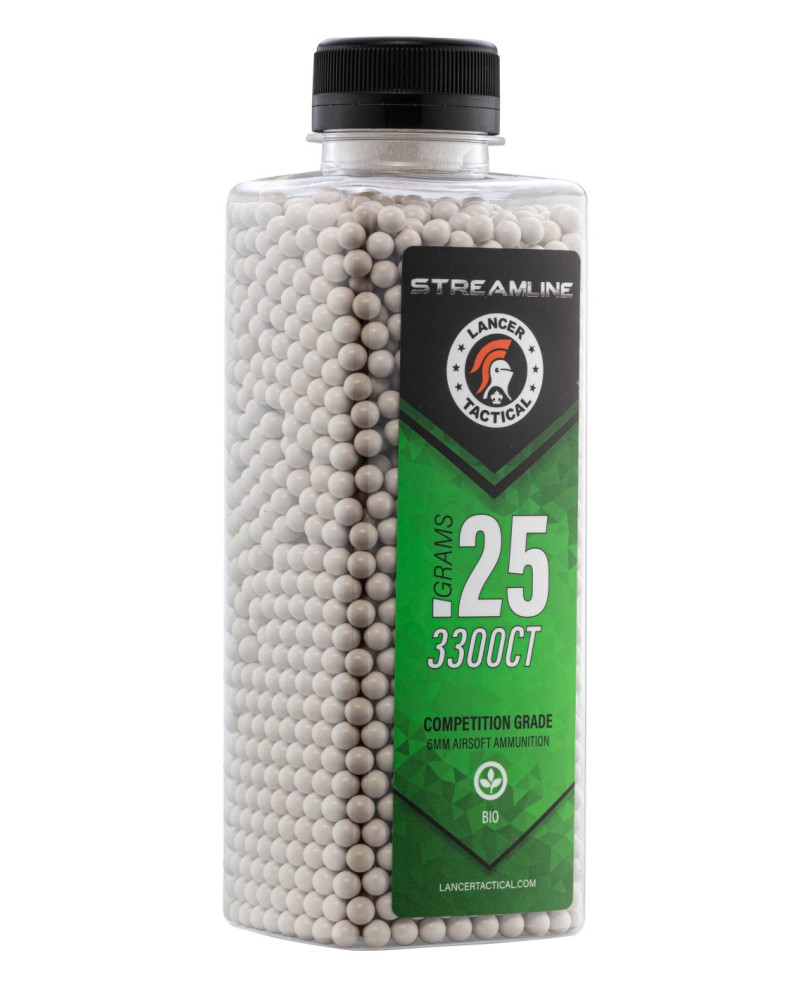 Bolas biodegradables STREAMLINE 6 mm 0.25 g 3300 | Lancer Tactical