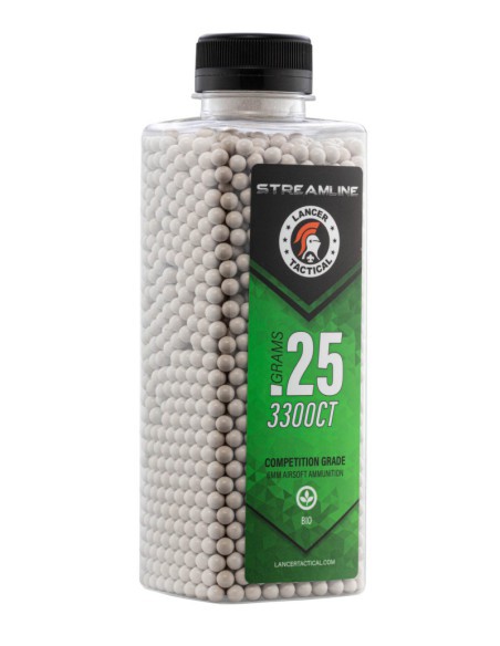 Bolas biodegradables STREAMLINE 6 mm 0.25 g 3300 | Lancer Tactical