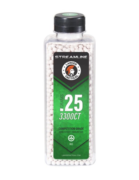 Bolas biodegradables STREAMLINE 6 mm 0.25 g 3300 | Lancer Tactical 2