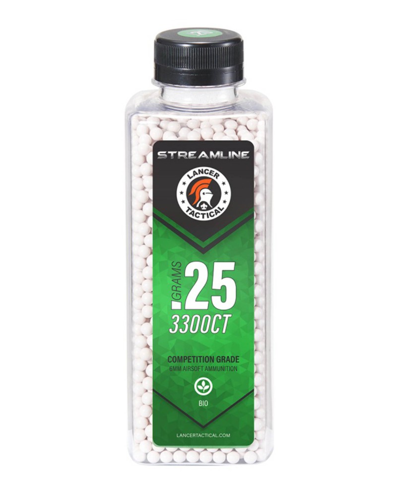 Bolas biodegradables STREAMLINE 6 mm 0.25 g 3300 | Lancer Tactical