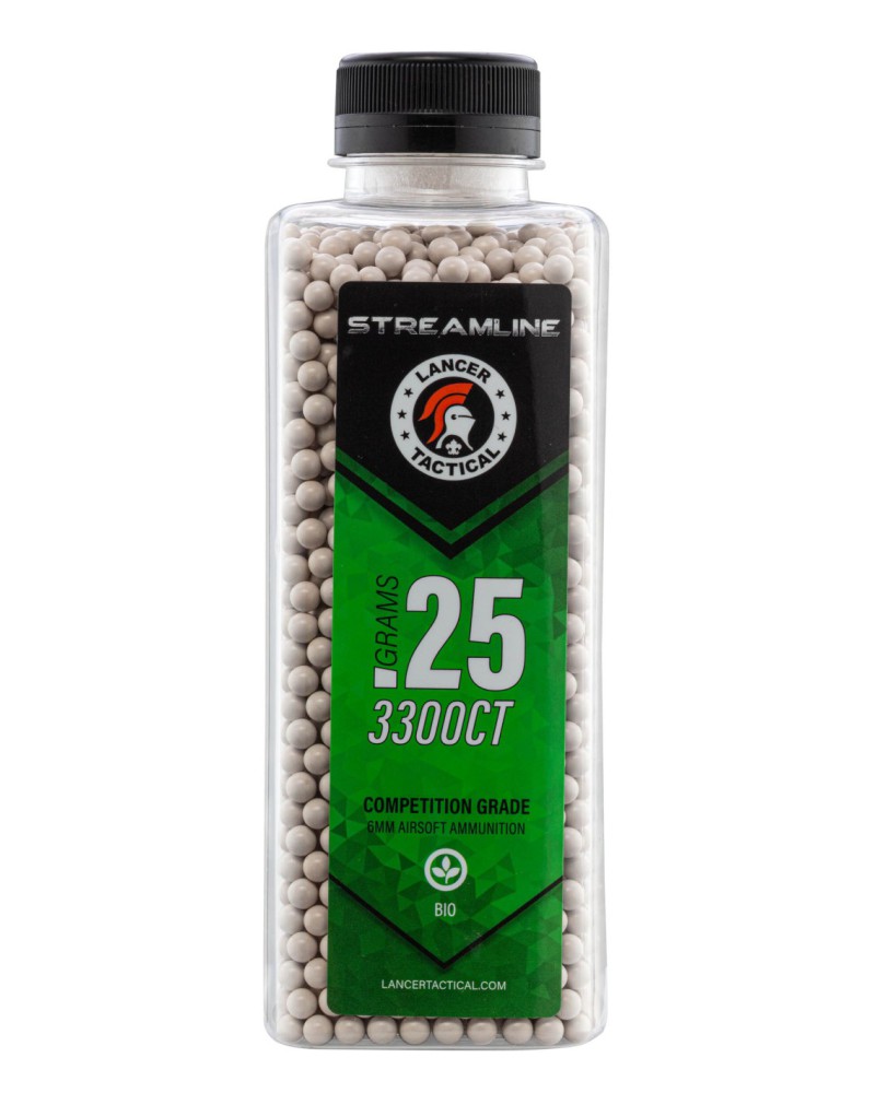 Bolas biodegradables STREAMLINE 6 mm 0.25 g 3300 | Lancer Tactical
