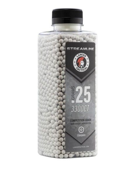 Bolas BB LT Streamline 0,25 g 6 mm 3300 uds - Lancer Tactical