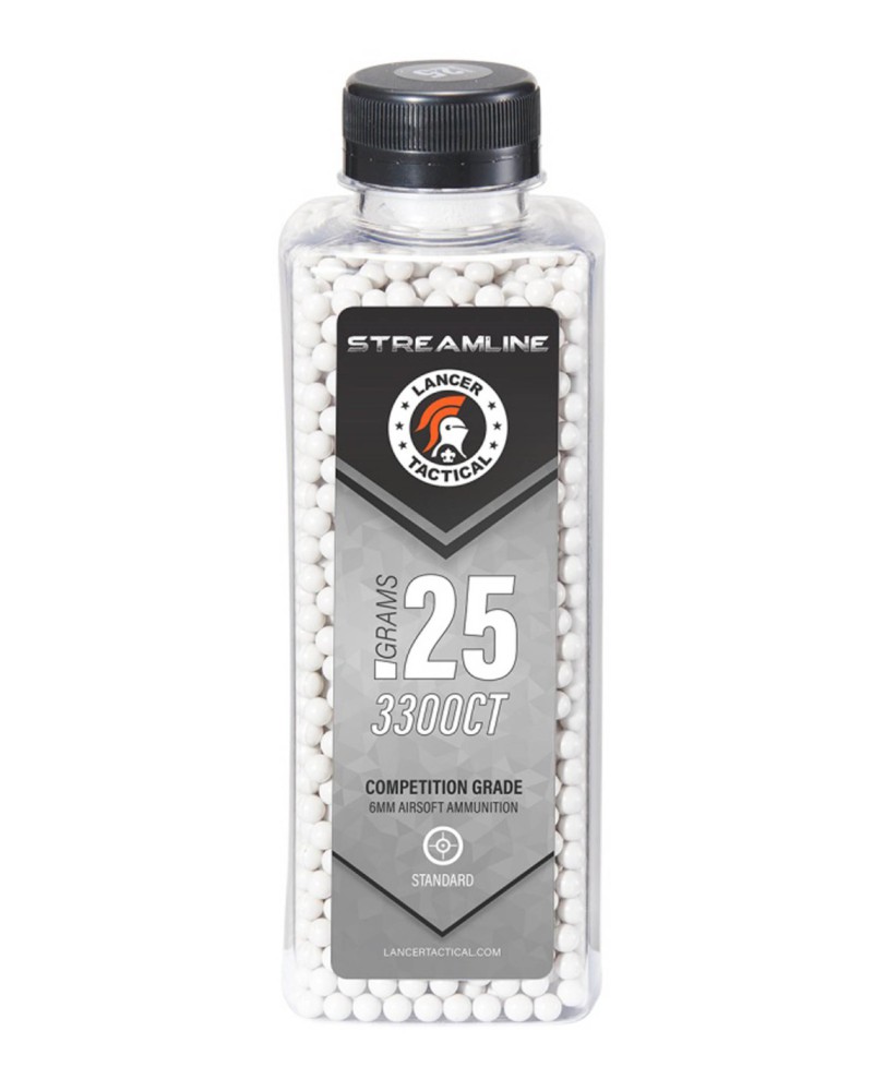 Bolas BB LT Streamline 0,25 g 6 mm 3300 uds - Lancer Tactical
