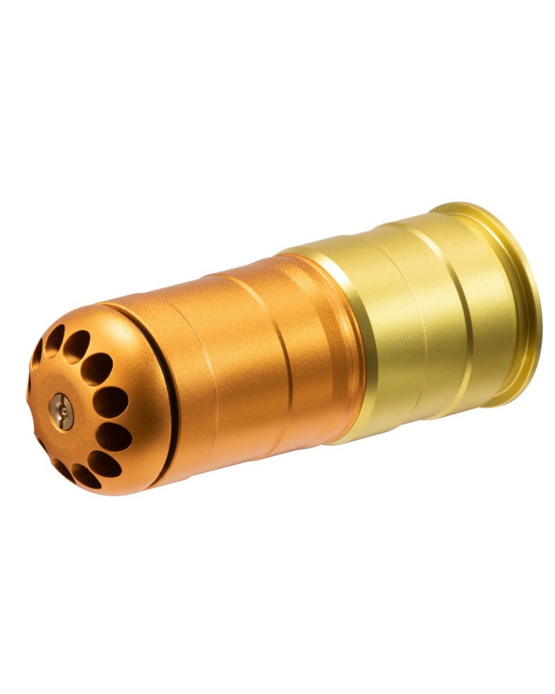 Réplica granada 40 mm a gas 120 BBs - Oro/Naranja | Airsoft Yecla