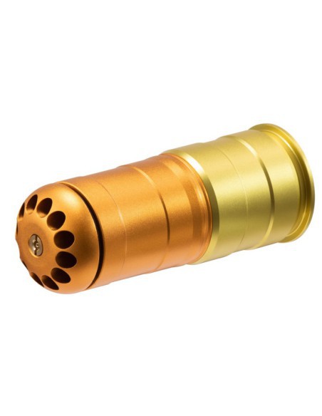 Réplica granada 40 mm a gas 120 BBs - Oro/Naranja | Airsoft Yecla