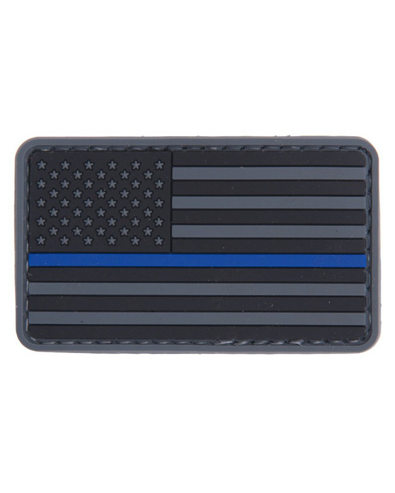 Parche PVC Bandera USA Blue Line 8 x 5,5 cm | Airsoft Yecla