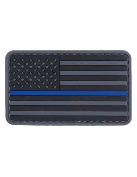 Parche PVC Bandera USA Blue Line 8 x 5,5 cm | Airsoft Yecla