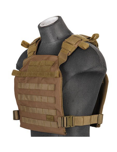 Chaleco plate carrier ligero 1000D Coyote Brown - Lancer Tactical