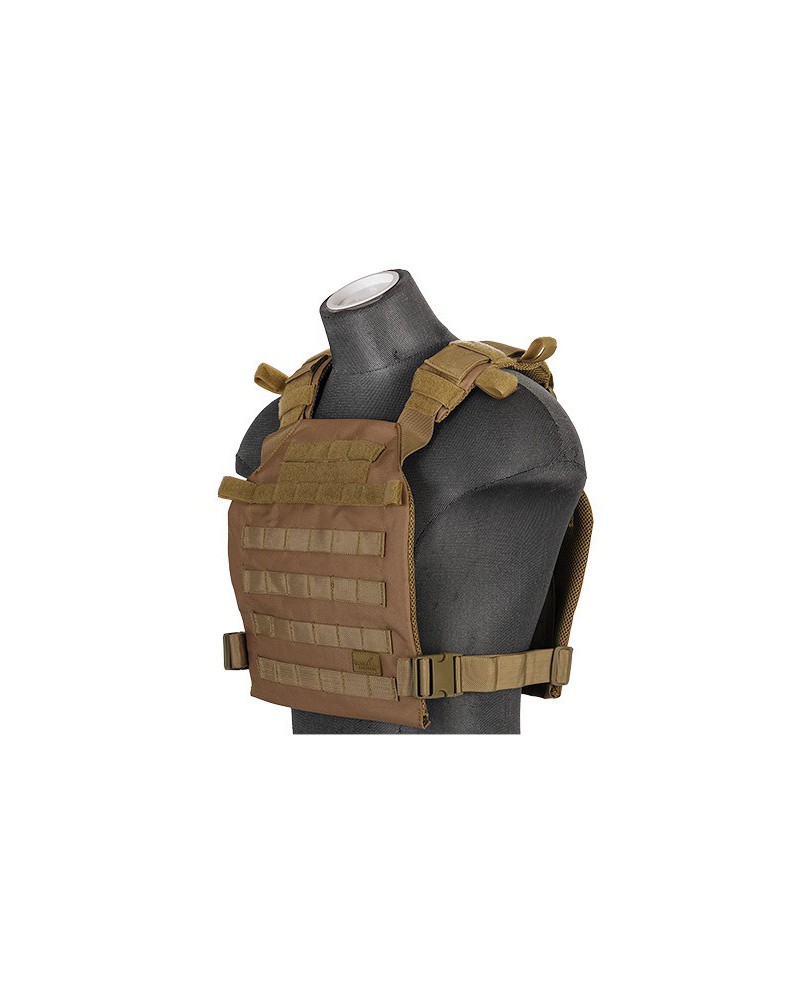 Chaleco plate carrier ligero 1000D Coyote Brown - Lancer Tactical