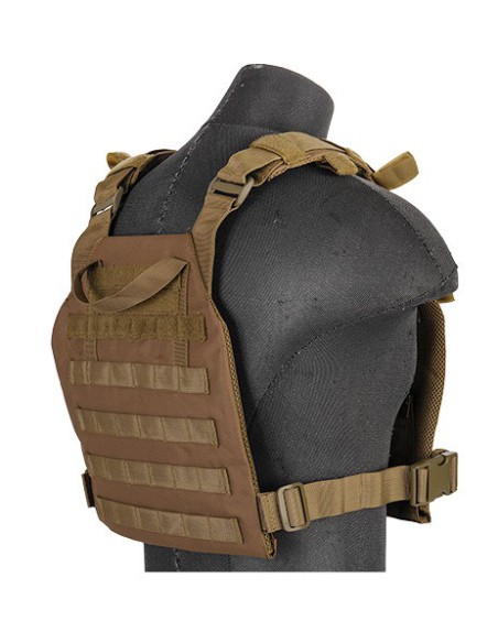 Chaleco plate carrier ligero 1000D Coyote Brown - Lancer Tactical