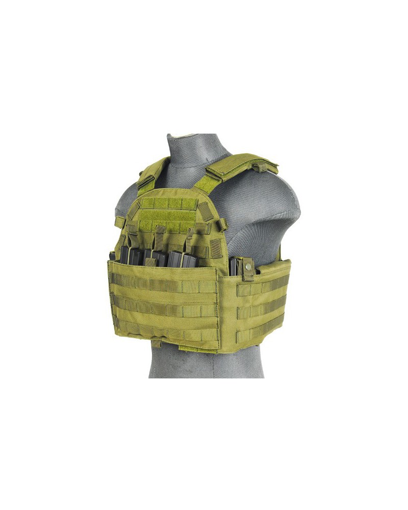 Chaleco Plate Carrier 1000D OD - Verde oliva | Airsoft Yecla