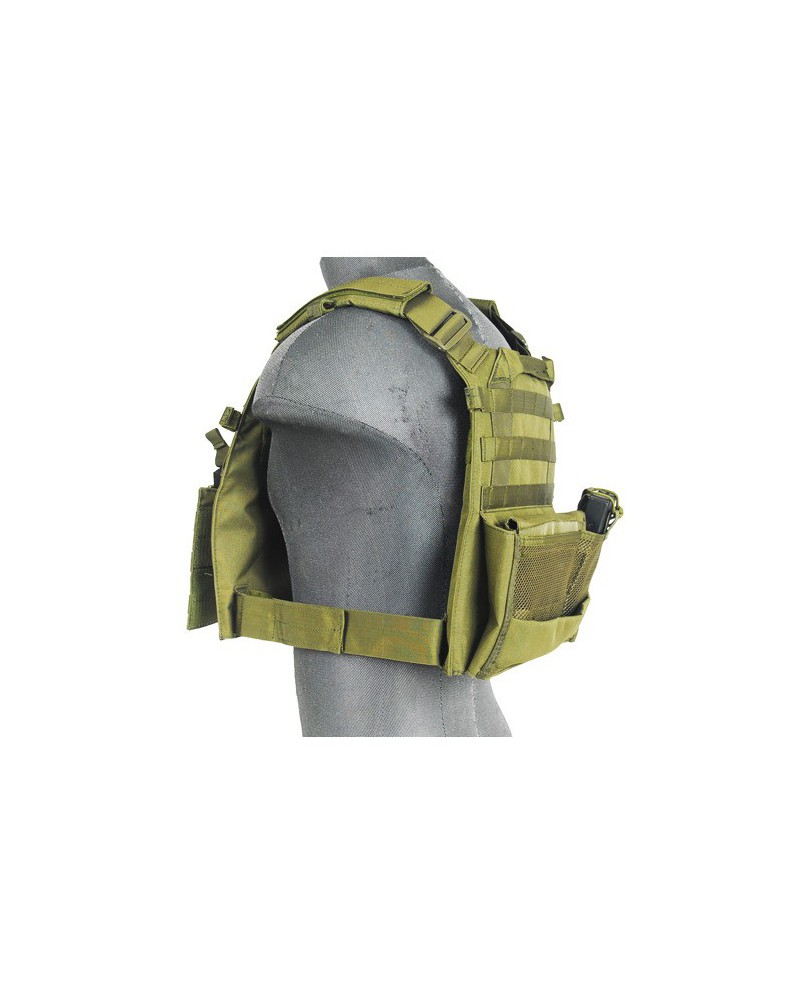 Chaleco Plate Carrier 1000D OD - Verde oliva | Airsoft Yecla