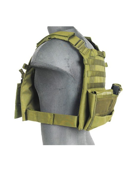 Chaleco Plate Carrier 1000D OD - Verde oliva | Airsoft Yecla