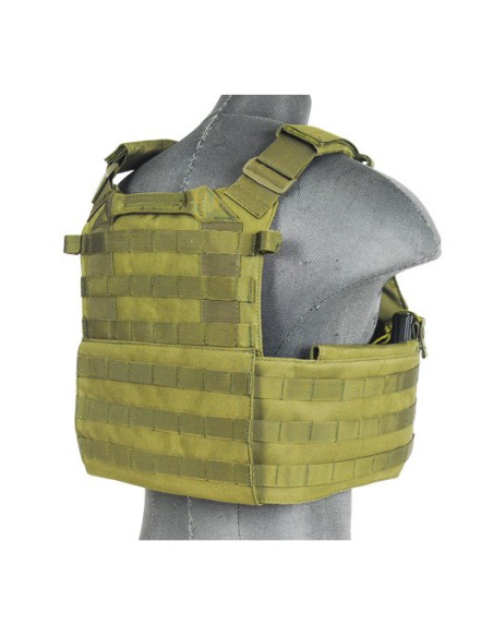 Chaleco Plate Carrier 1000D OD - Verde oliva | Airsoft Yecla