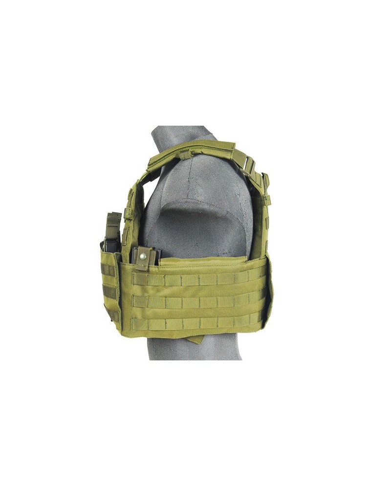 Chaleco Plate Carrier 1000D OD - Verde oliva | Airsoft Yecla