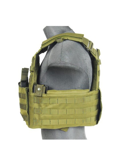 Chaleco Plate Carrier 1000D OD - Verde oliva | Airsoft Yecla