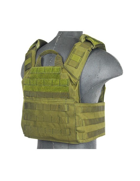 Chaleco Plate Carrier SPAC OD 1000D - Verde | Airsoft Yecla