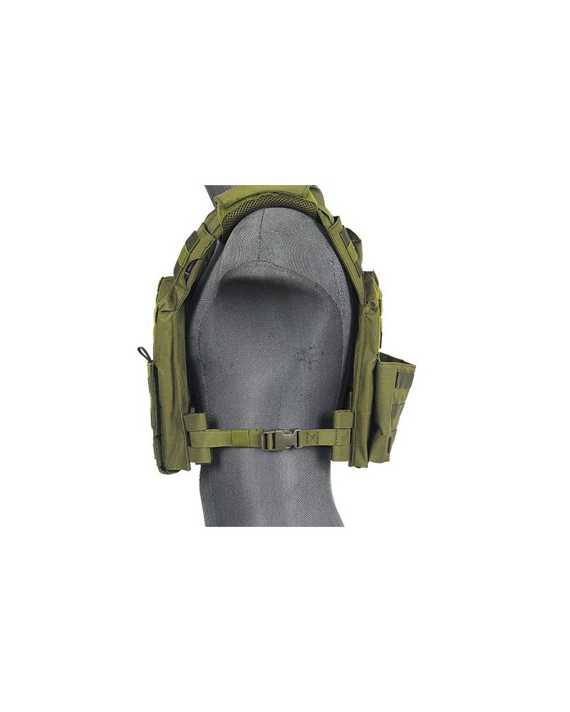 Chaleco Plate Carrier SPAC OD 1000D - Verde | Airsoft Yecla