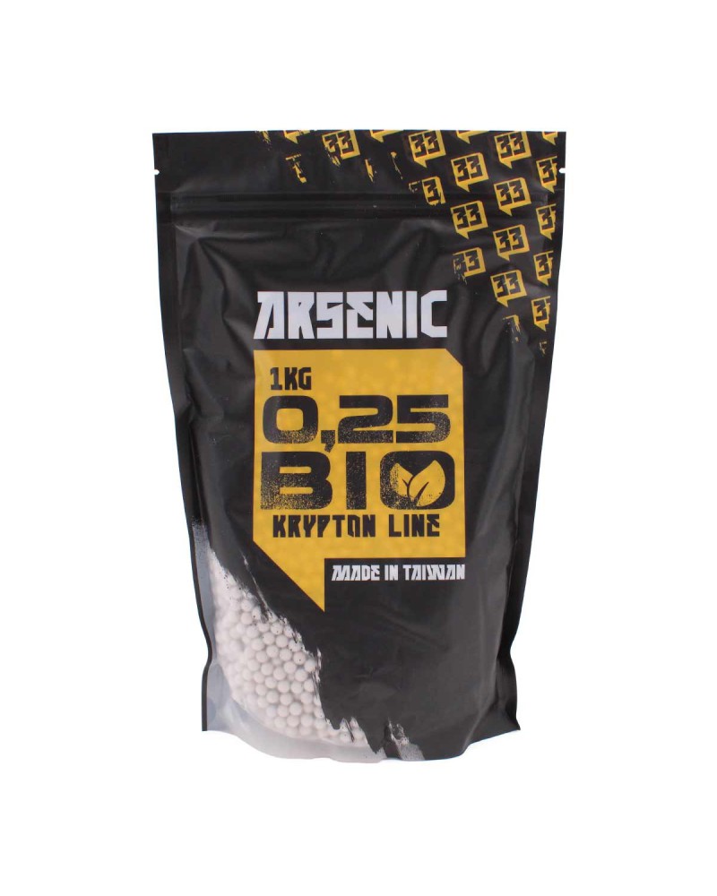 Bolas Krypton BIO 0,25g 1kg 6mm - Arsenic | Airsoft Yecla