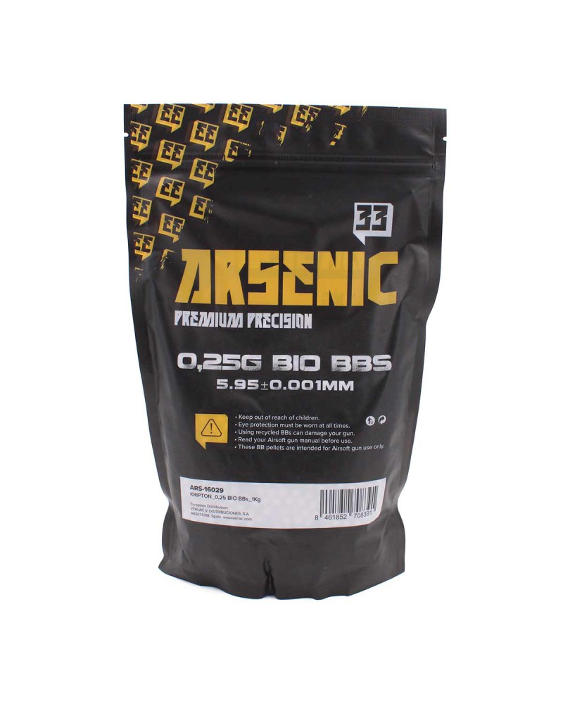 Bolas Krypton BIO 0,25g 1kg 6mm - Arsenic | Airsoft Yecla