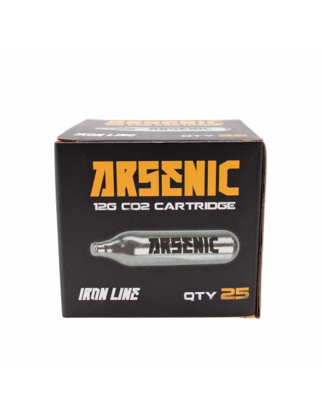 Bombona CO₂ 12 g Pack 25 Plata - Arsenic | Airsoft Yecla