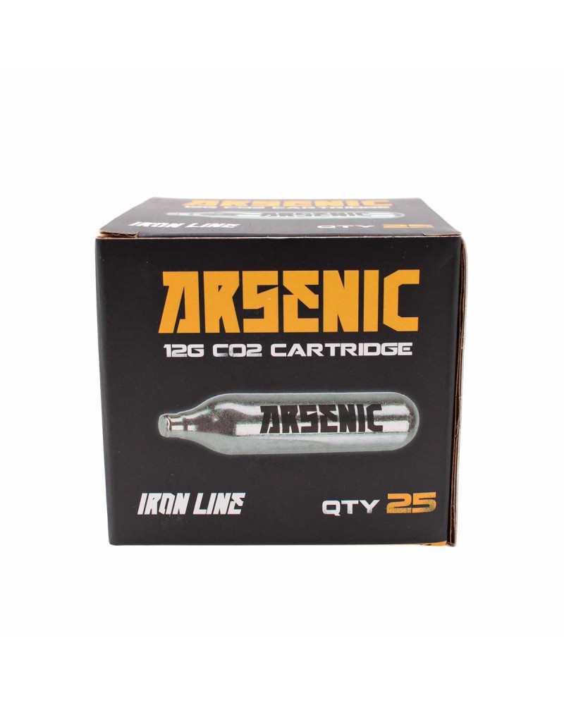 Bombona CO₂ 12 g Pack 25 Plata - Arsenic | Airsoft Yecla