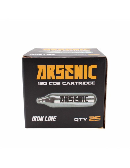 Bombona CO₂ 12 g Pack 25 Plata - Arsenic | Airsoft Yecla