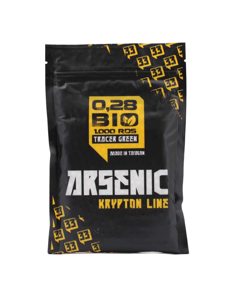 Bolas Krypton BIO Tracer 0,28 g 1000 BBs - Arsenic | Airsoft Yecla