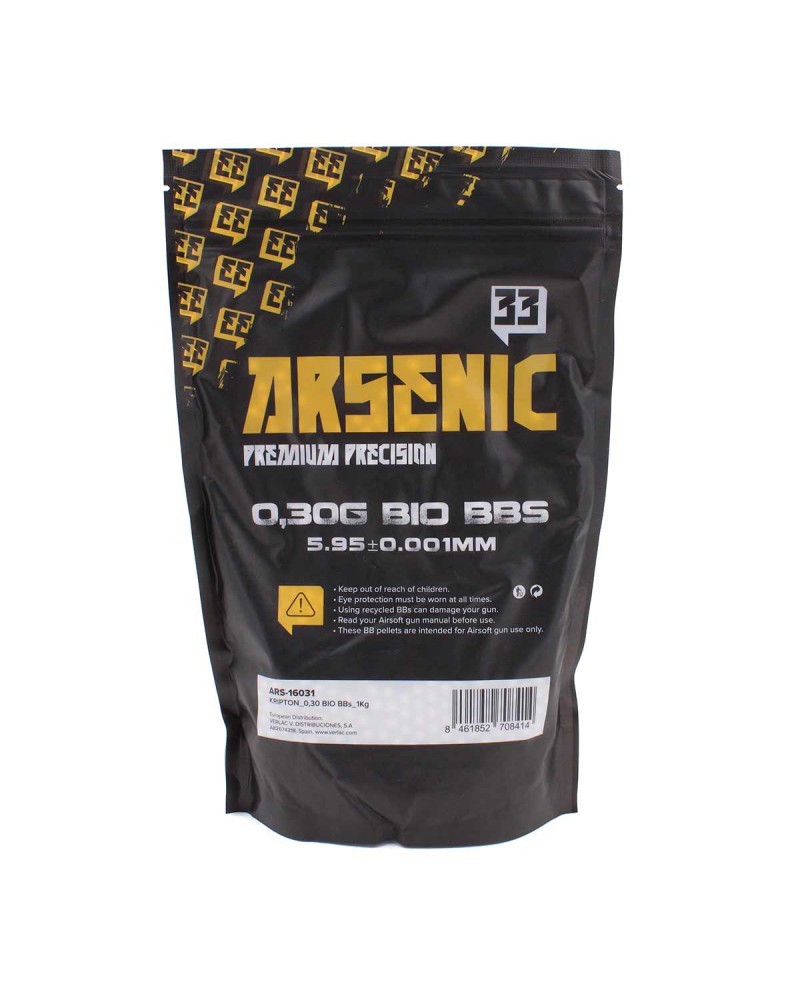 Bolas Krypton BIO 0,30 g 6 mm 1 kg - Arsenic | Airsoft Yecla