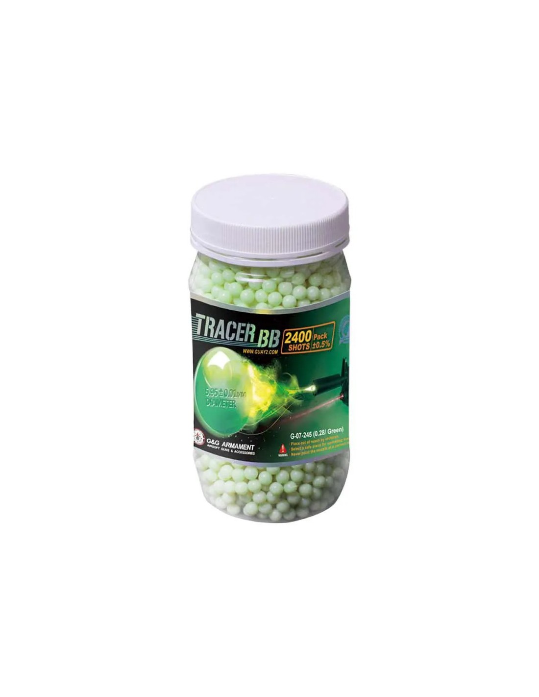BOLAS TRAZADORAS 0.28G 2400 UNIDADES Verde