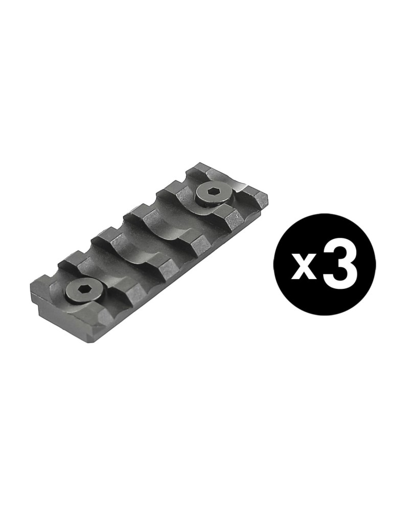 Pack 3 raíles Picatinny 5 ranuras para Keymod 21 mm | Airsoft Yecla