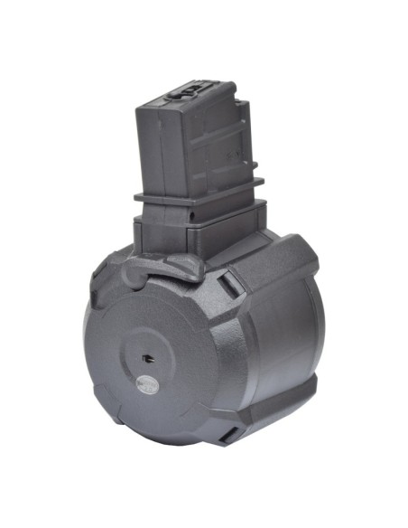 Cargador tambor eléctrico 1200 BBs para G36 negro - A&K