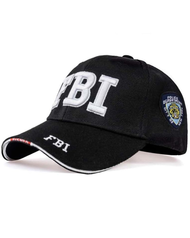 Gorra FBI Negra Bordada | Gorra Béisbol Táctica BK