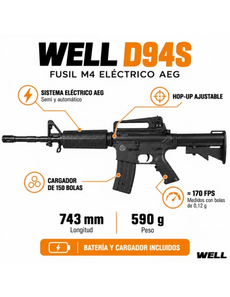 Fusil M4 - Well D94S Electric AEG - Airsoft Yecla 2