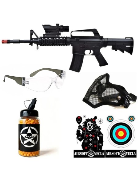 KIT DELUXE RIFLE DE MUELLE M4A1 - VIGOR - AirSoftYecla.es