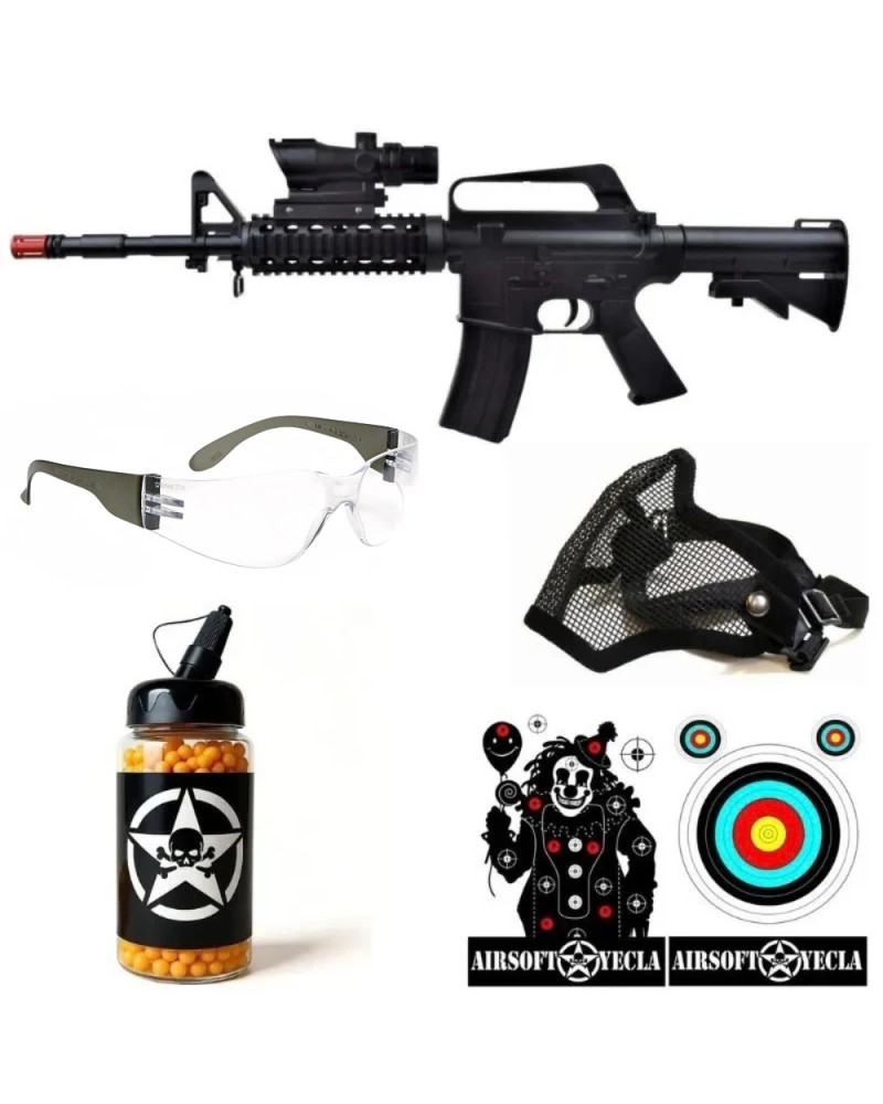 KIT DELUXE RIFLE DE MUELLE M4A1 - VIGOR - AirSoftYecla.es