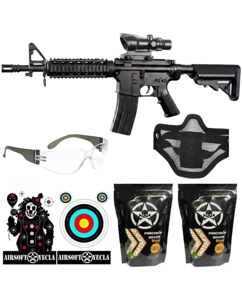 KIT DELUXE RIFLE M4 DE MUELLE - VIGOR - AirSoftYecla.es
