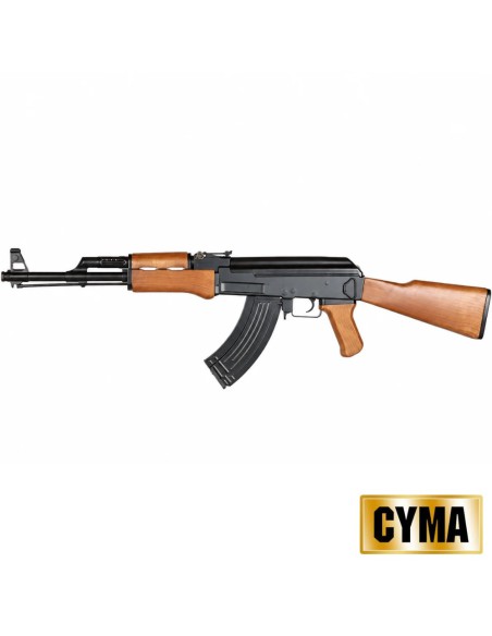 SUPER PACK AK 47 ELÉCTRICA COLOR MADERA - CYMA - AirSoftYecla.es