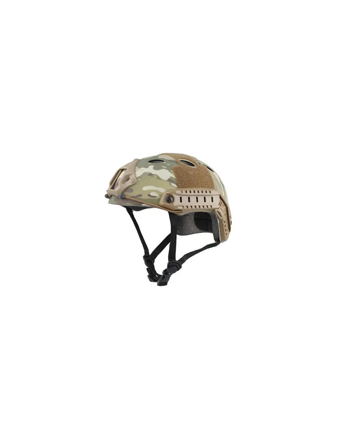 Casco tipo PJ con rieles y velcro para visera Multicam
