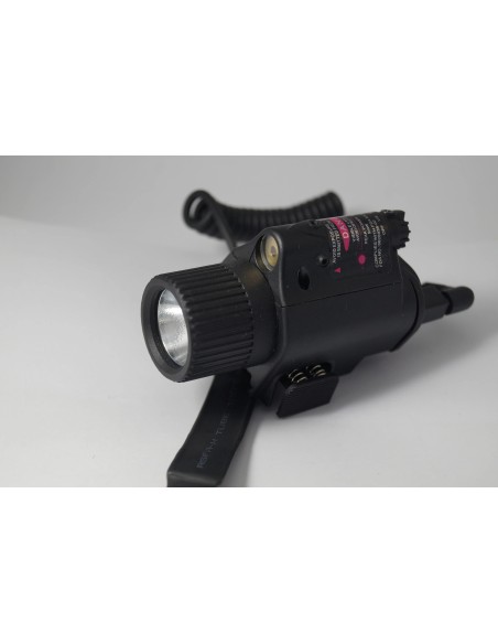Linterna LED estilo M6 tan con laser rojo