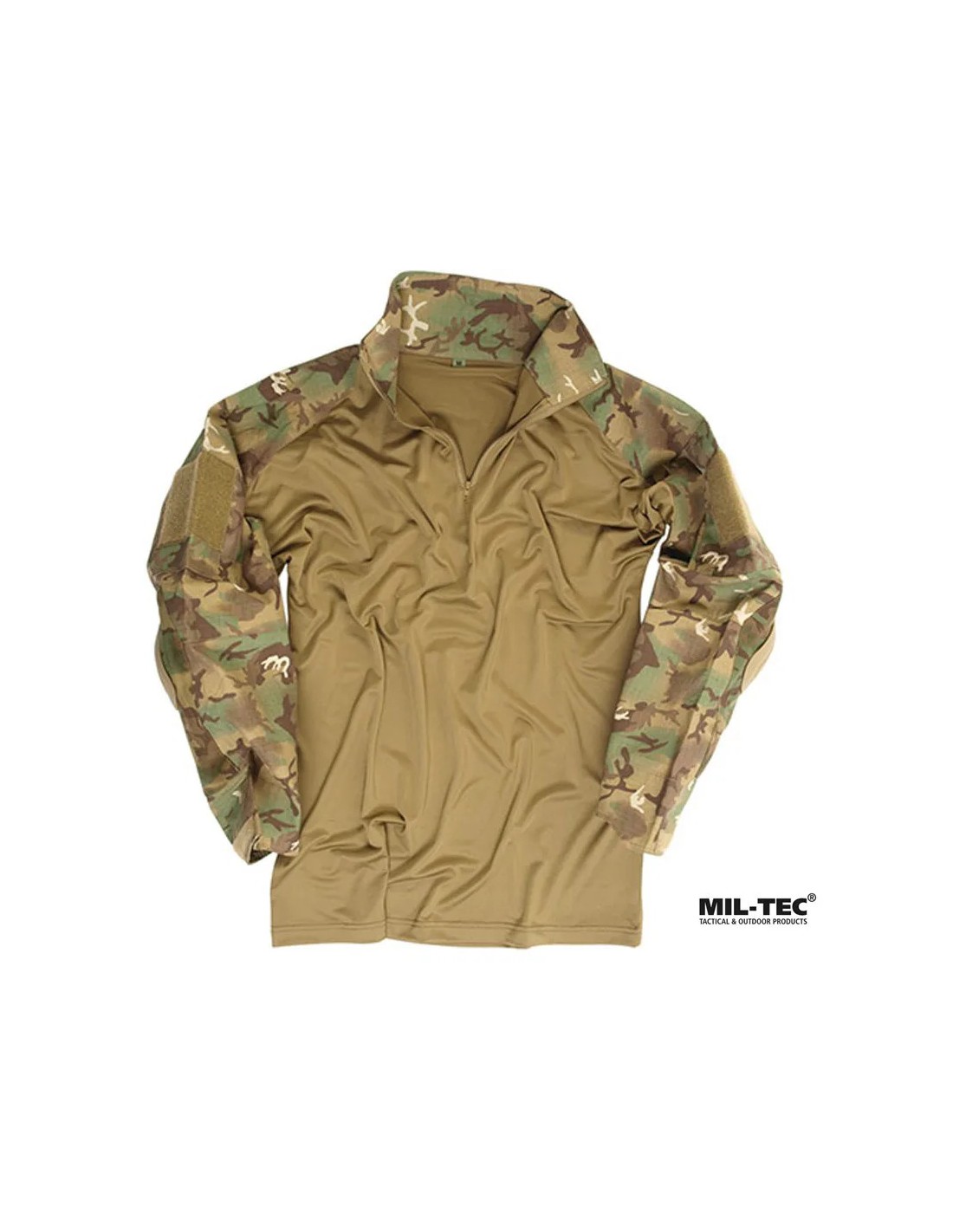 Camisa táctica con coderas acolchadas extraíbles y bolsillos en manga Multicam