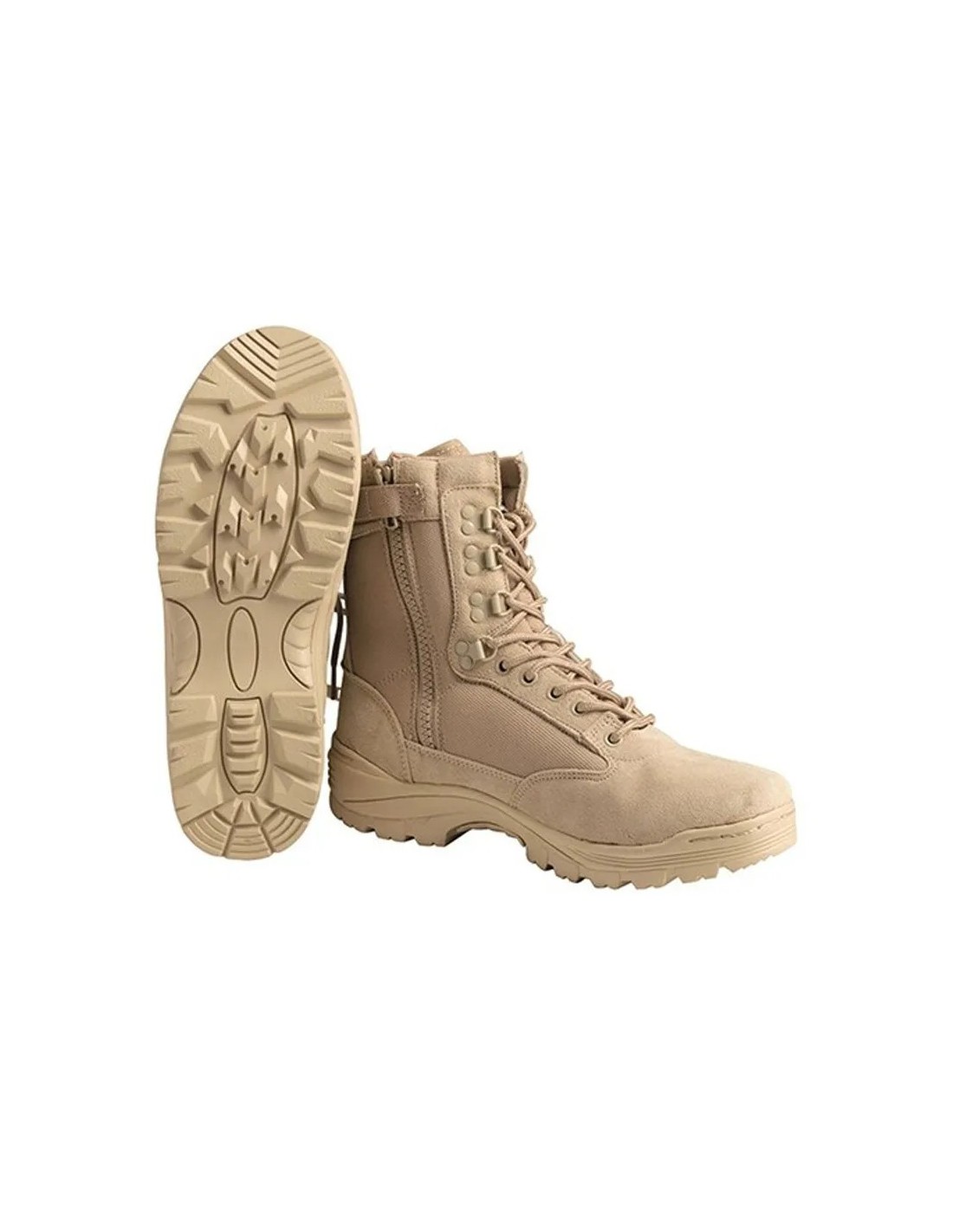 Botas tácticas de cuero y Cordura con forro térmico Tan