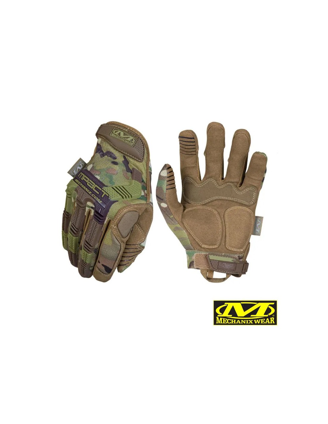 Guantes tácticos con protección de nudillos y palma acolchada Multicam