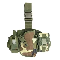 Panel molle para pierna con pistolera woodland - AirSoftYecla.es