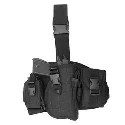 Panel molle para pierna con pistolera negro - AirSoftYecla.es