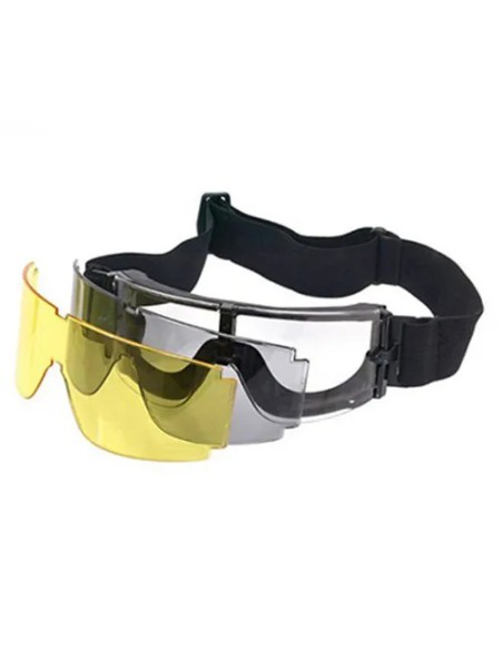 Gafa proteccion con 3 lentes negro