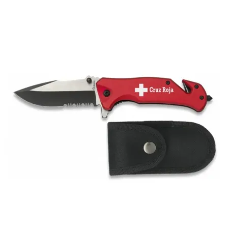 Navaja albainox roja Cruz Roja Hoja: 8cm - AirsoftYecla.es